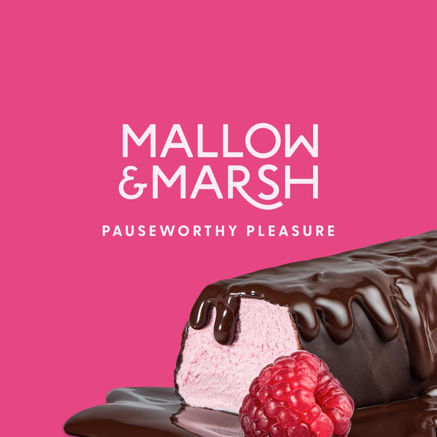 Mallow & Marsh Raspberry Marshmallow Bar Coated in 70% Dark Chocolate - Multipack – 12 x 35g : Amazon.co.uk: Grocery