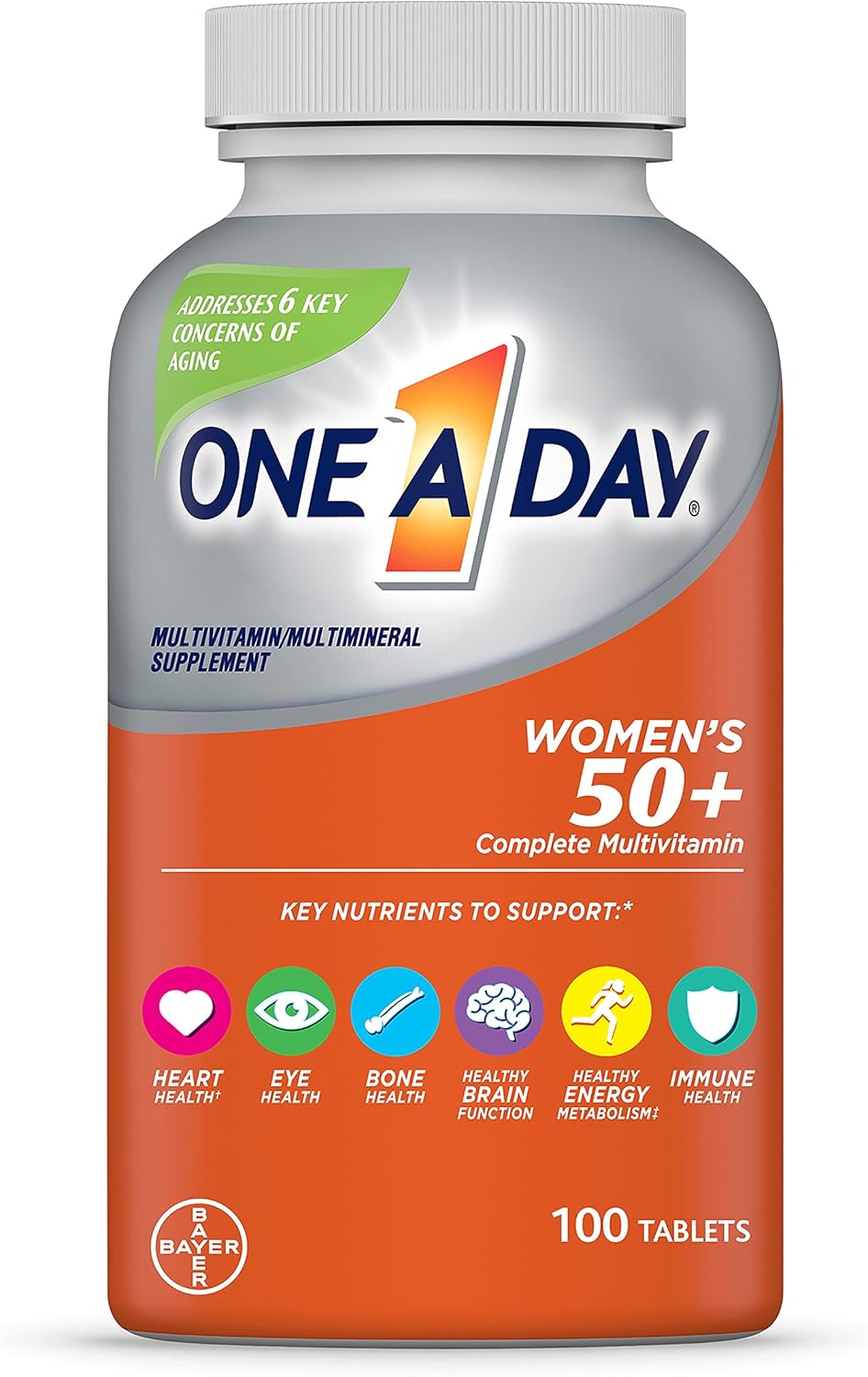 One A Day Women’S 50+ Multivitamins, Supplement With Vitamin A, Vitamin C, Vitamin D, Vitamin E And Zinc For Immune Health Support, Calcium & More , Tablet, 175 Count