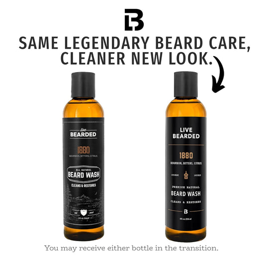 Live Bearded Beard Wash, 8 Fl Oz - Water-Based Face Cleanser With All-Natural Ingredients For A Gentle, Deep Clean - Made In The Usa | Canyon Scent - Juniper, Cypress, Fir Needle