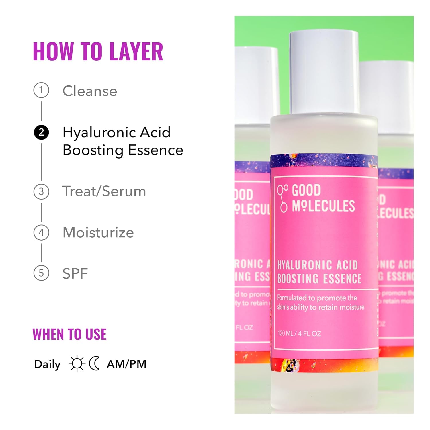 Good Molecules Hyaluronic Acid Boosting Essence - Ultra Hydrating Face Moisturizer With Peptides To Boost Skin Firming And Plumpness - Skin Care For Face : Beauty & Personal Care