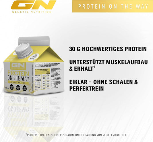 Gn Laboratories Protein On The Way (6 X 300 Ml Vanilla) - Practical Lactose Celebration Egg Clear Protein Drink - Ideal For Muscle Building