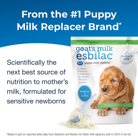 Pet-Ag Goat’S Milk Esbilac Powder - 5 Lb - Powdered Puppy Formula With Prebiotics, Probiotics & Vitamins For Puppies Newborn To Six Weeks Old - For Sensitive Digestive Systems