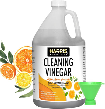 Harris Cleaning Vinegar All Purpose Household Multi-Surface Cleaner, 128Oz (Lemon) With Easy Pour Funnel Included