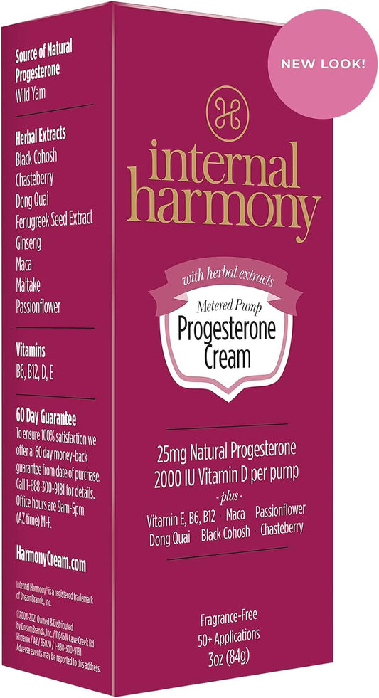 Progesterone Cream, Contains Natural USP Bioidentical Progesterone from Wild Yam, Black Cohosh, Maca, Chasteberry, Dong Quai Root, American Ginseng, and Other Herbal Extracts, 3oz