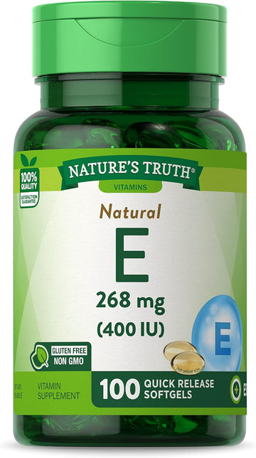 Nature'S Truth Vitamin E Softgels | 268Mg | 100 Count | Non-Gmo & Gluten Free Supplement