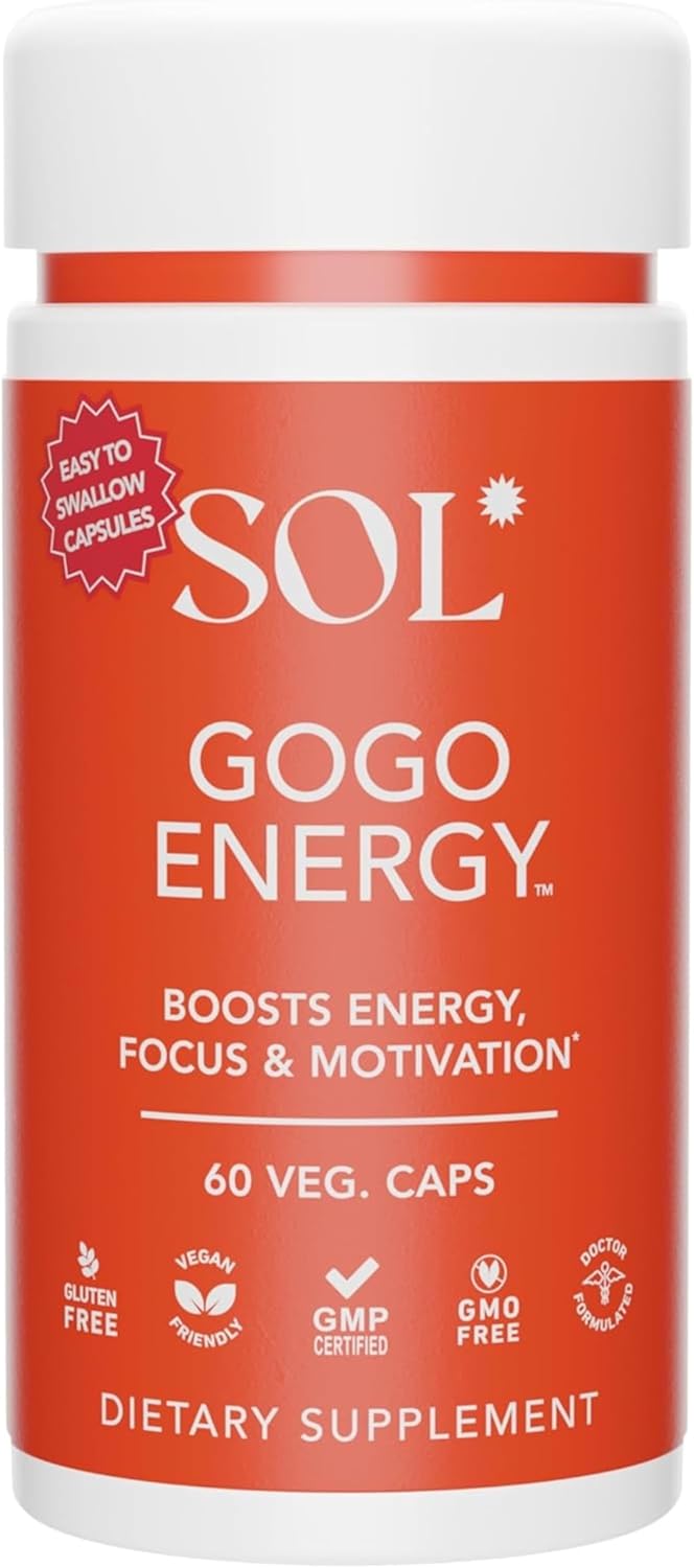 Gogo Energy Supplement: Natural Energy Boost, Cortisol Regulation, Focus Support, Herbal Alternative For Men & Women