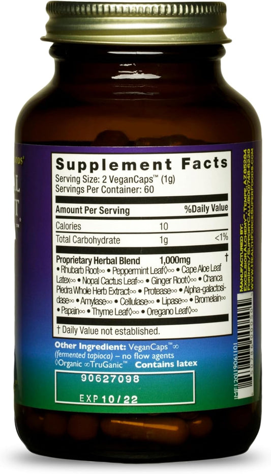 Healthforce Superfoods Intestinal Movement Formula - Natural Laxative Supports Bowel Regularity - All-Natural Digestion Supplement To Support Constipation - Gluten-Free & Vegan - 120 Capsules