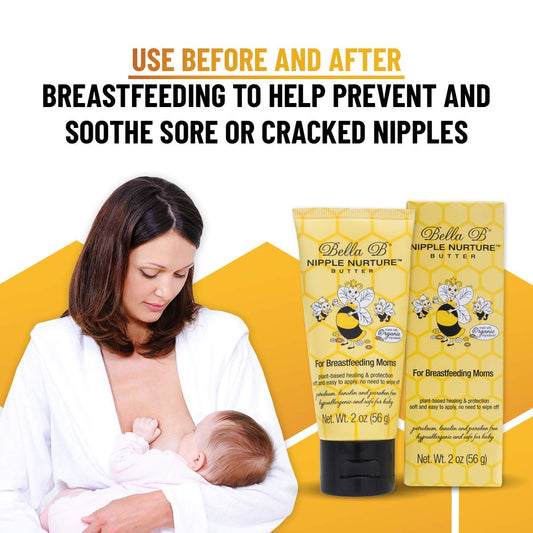 BELLA B Bundle: Nipple Nurture Butter 2oz and Nipple Nurture Breast Wipes 3-Pack, Gift For Mom, Pregnancy Gift (Bundle)