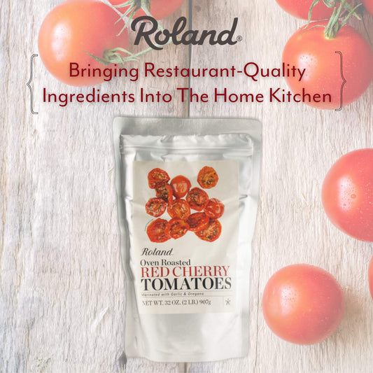 Roland Foods Oven Roasted Tomatoes, Marinated with Garlic and Oregano, Specialty Imported Food, - Bag cherry 32 Ounce