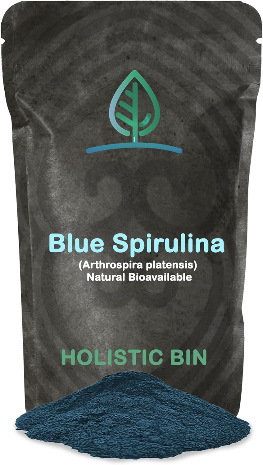 Blue Spirulina Powder Organic Blue Green Algae Powder for Supplements, Smoothies, & Baked Goods | Rich Source of Vegan Protein, Vitamins, & Phytonutrients (50 Grams)