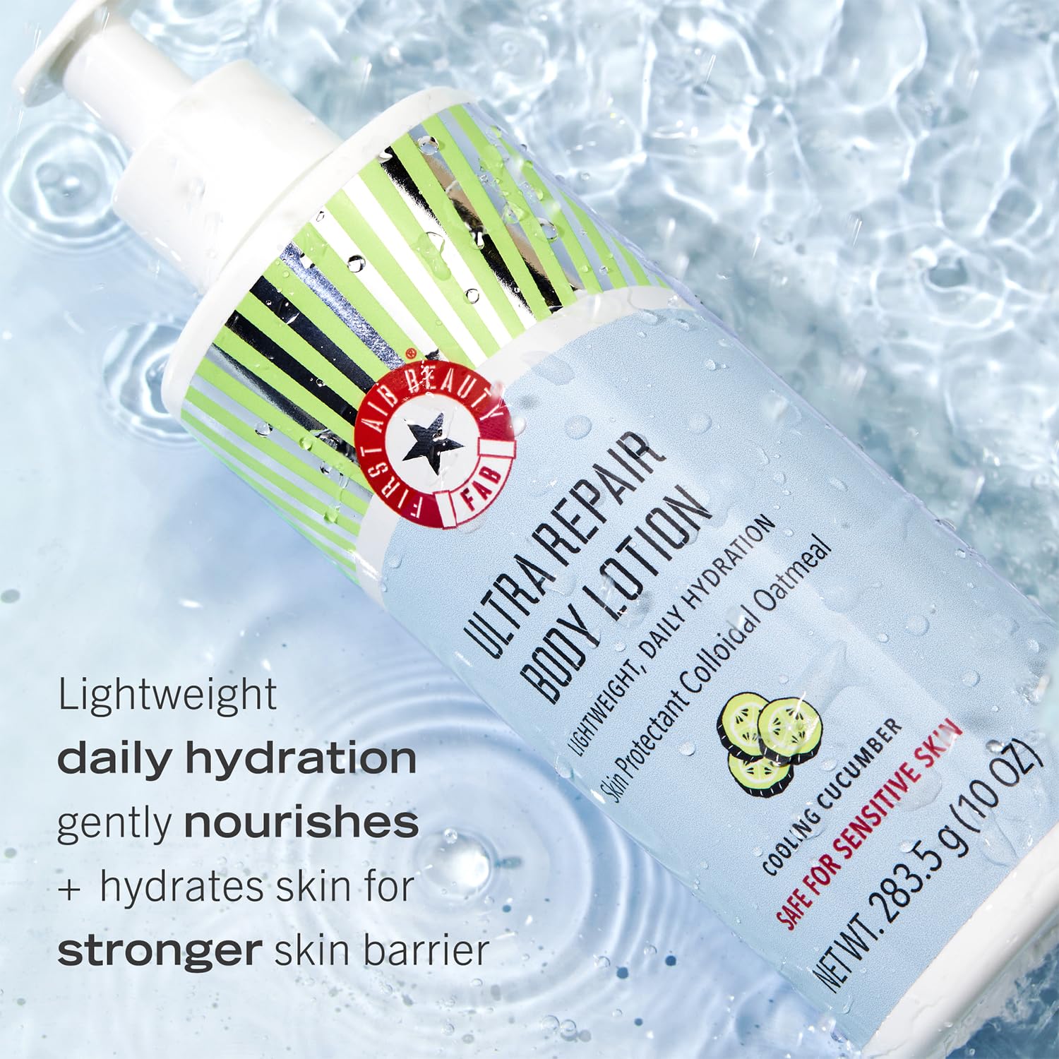 First Aid Beauty - Ultra Repair Body Lotion, Lightweight Daily Hydration Skin Protectant Colloidal Oatmeal, Gentle Eczema Nourishment & Dry Skin Moisturizer, Safe For Sensitive Skin, Unscented, 10 Oz : Beauty & Personal Care