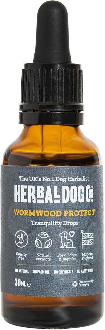 Herbal Dog Co Wormwood for Dogs Tonic, 30ml - Natural Worming Treatment for Dogs & Puppies - Alternative to Dog Worming Tablets - All-Natural, Vegan, Made in UK