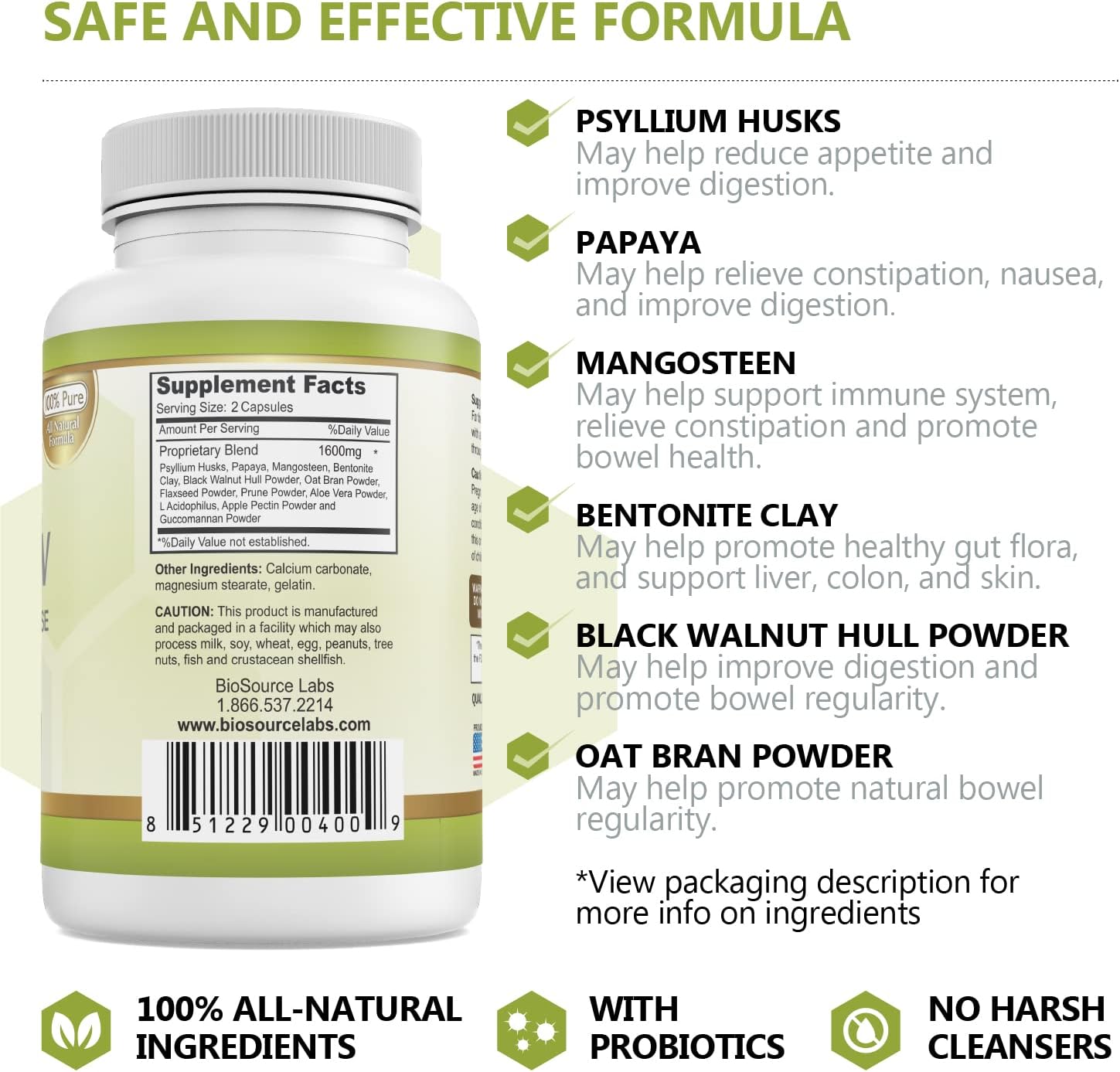 BioSource Labs Colonew Complete Colon Cleanse Natural Detox Supplement for Daily Digestive Health, Renewal Formula – (60 Capsules) : Health & Household