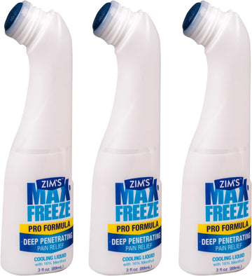 Zim'S Max Freeze Liquid | 3 Pack - Pain Relief Topical Analgesic Cooling Liquid For Muscles And Joints Associated With Backaches, Arthritis, Strains, Bruises & Sprains, (P251080-1) 3 Ounce