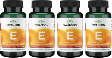 Swanson Natural Vitamin E - Natural Supplement Supporting Heart Health & Tissue Protection - Essential Nutrient Promoting Overall Health & Wellness 200 Iu (134.2 Milligrams) 250 Sgels (4 Pack)