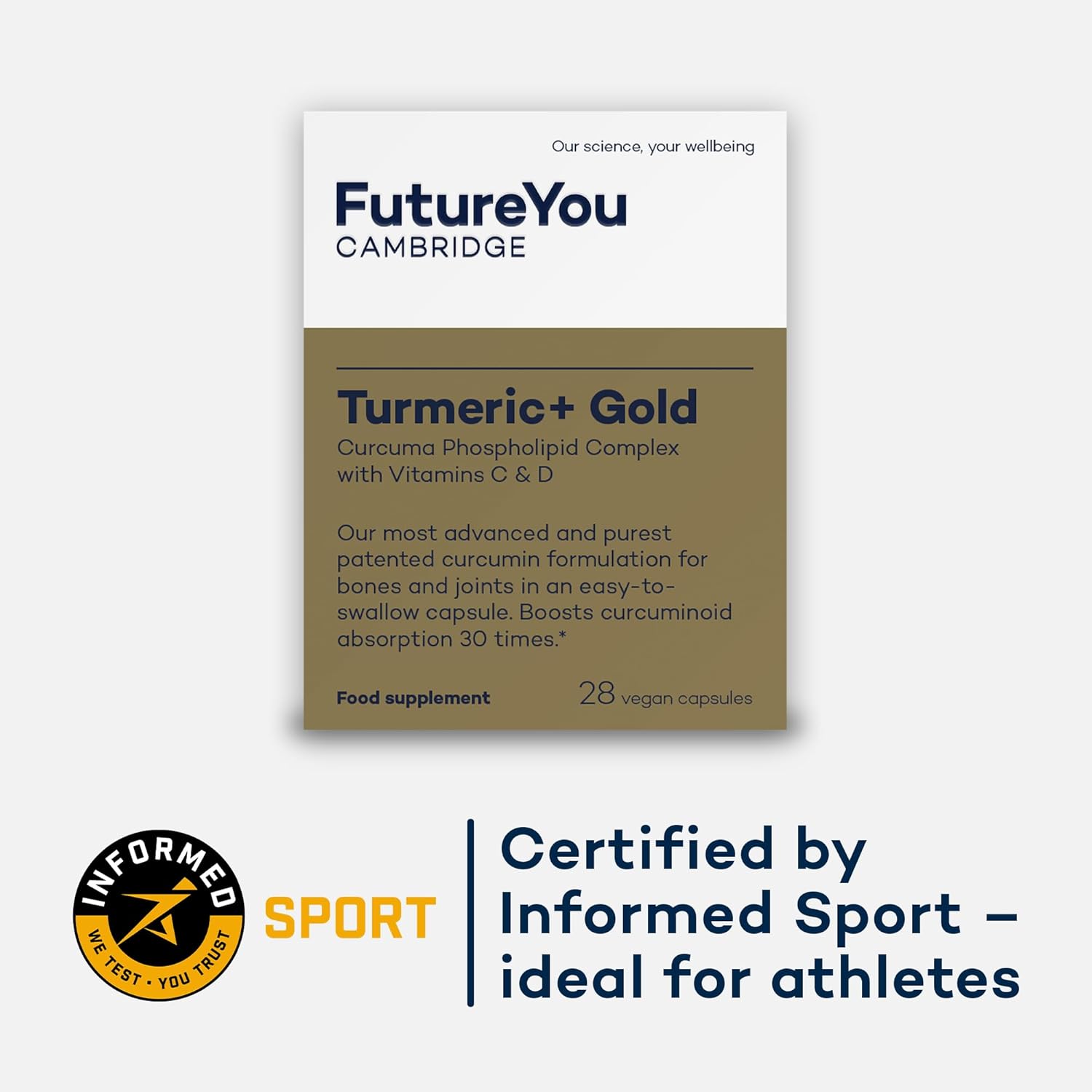 Turmeric+ Gold Supplement – 28 Turmeric Capsules High Strength – Curcumin Capsule Patented Meriva Formulation with Vitamins C & D – Tablets for Bones, Joints & Muscles by FutureYou Cambridge. : Amazon.co.uk: Health & Personal Care
