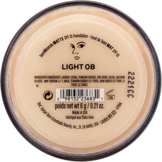 Matte Foundation Spf 15 - Light (W15) By Bareminerals For Women - 0.21 Oz Foundation