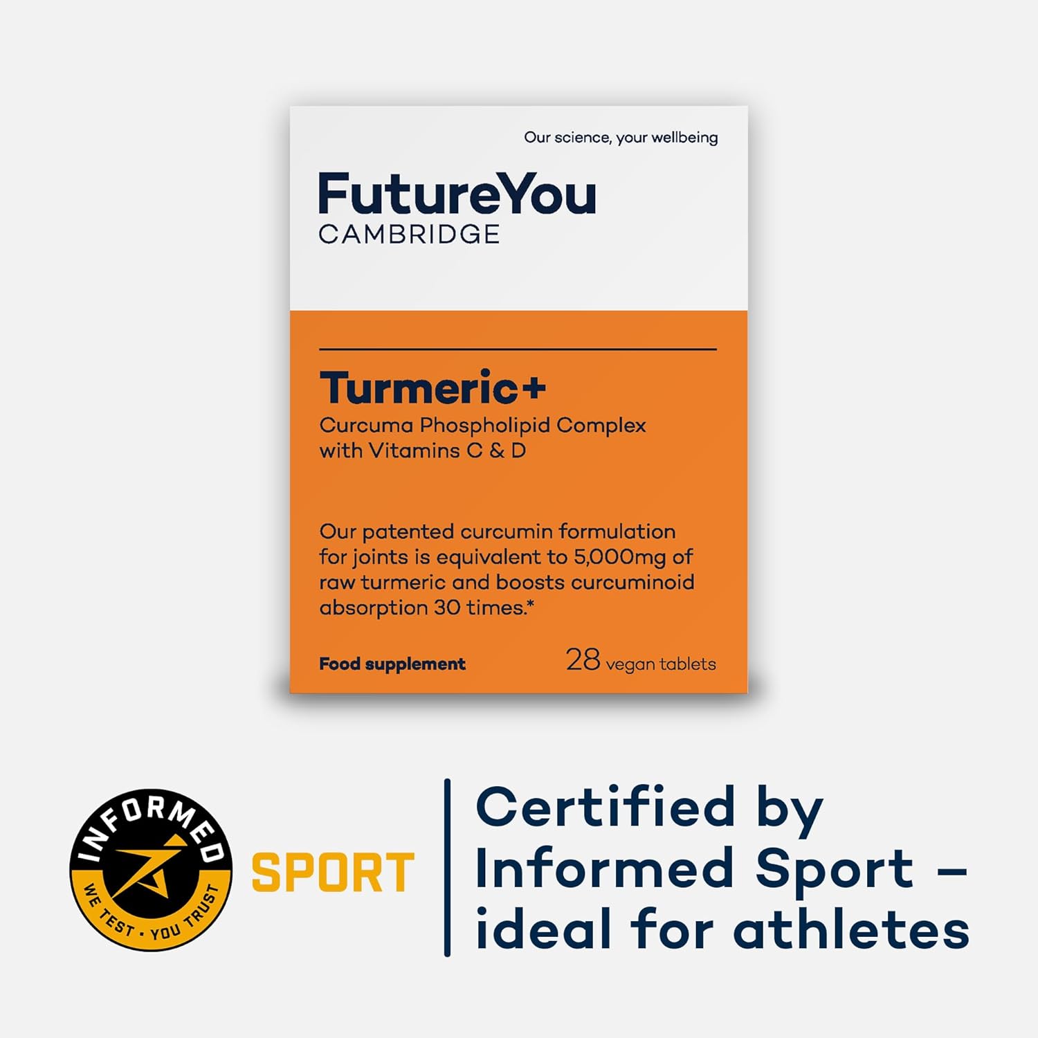 Turmeric+ Supplement – 28 Turmeric Tablets 30x More Absorbable – Curcumin Tablet Patented Meriva Formulation with Vitamins C – Turmeric Tablets for Bones, Joints & Muscles by FutureYou Cambridge : Amazon.co.uk: Health & Personal Care
