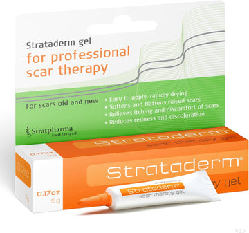 Strataderm Professional Scar Therapy Gel | Old And New Scars From General Surgery, Trauma, Wounds, Burns, Bites, Acne & Skin Disease | Reduces Redness, Discoloration, Discomfort & Itch | 5G (0.17Oz)