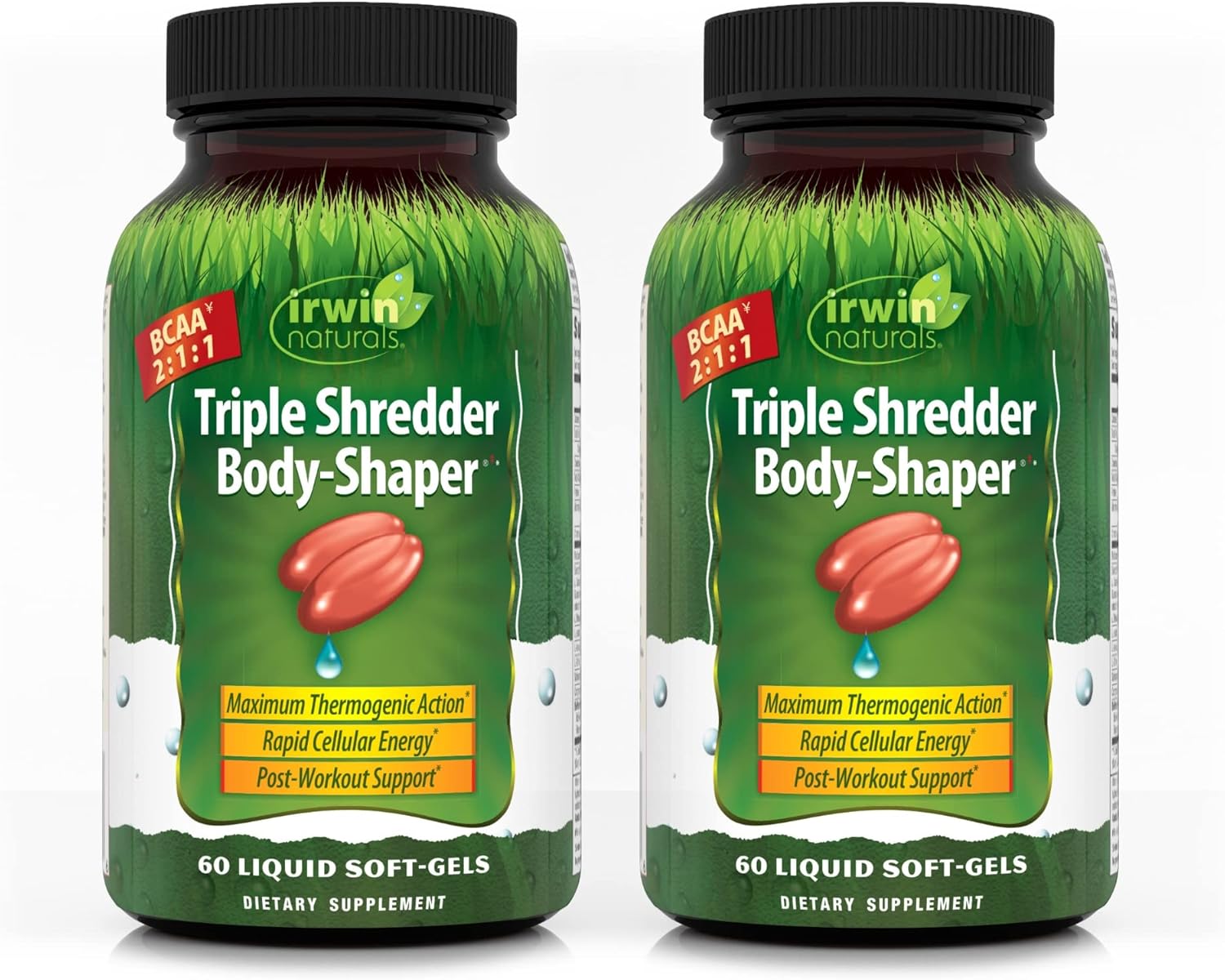 Irwin Naturals Triple Shredder Body-Shaper - 60 Liquid Soft-Gels, Pack Of 2 - Post-Workout Support With Bcaas, Vitamin D3 & Fish Oil - 40 Total Servings