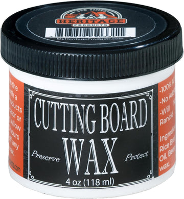 Heritage Products Cutting Board Wax - All Natural Plant Based Wood Wax for Butcher Block Counter, Chopping Block, Charcuterie Board and Tables Protects Against Stains and Odors, Enhances Finish (4 oz)