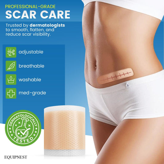 Silicone Scar Sheets,Silicone Scar Tape, (1.6” X 60” Roll, 1.5M) Scar Removal Strips For Surgical Scars,Keloids, C-Section, & Burns Tummy Tuck– Reusable Tape