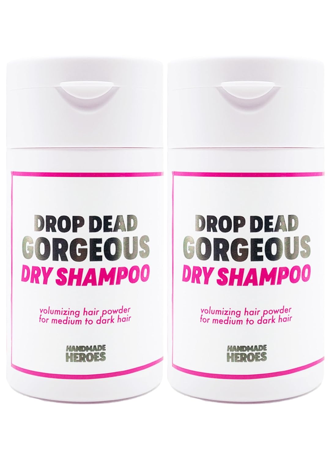 Handmade Heroes Non Aerosol Dry Shampoo Volume Powder | 1.8oz | 100% Natural & Vegan | For Dark Hair & Brunette Hair (2 pc set)