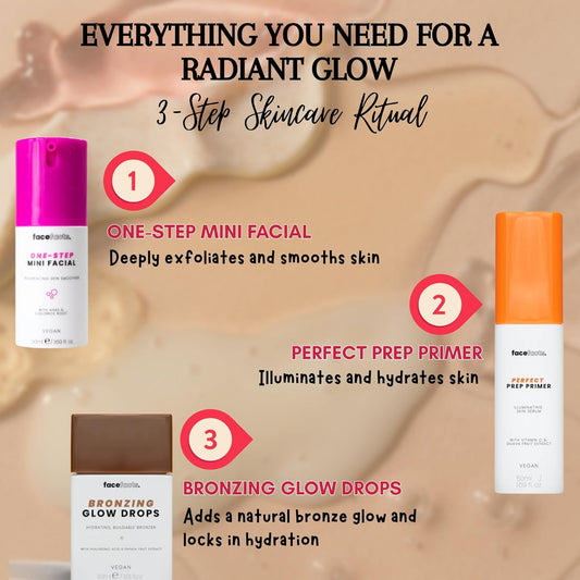 Face Facts Radiant Ritual Skincare Set – Illuminating Primer, Glow Drops & Superberry Serum – 3-Piece Hydrating & Brightening Bundle For Radiant, Glowing Skin – Vegan Skincare For All Skin Types