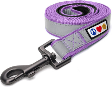 Pawtitas 1.8 M Reflective Dog Lead Comfortable Padded Handle | Puppy Dog Double Handle Reflective Lead | Reflective Short Dog Lead for Training | Hands Free Running Dog Lead - XS/S Orchid Lead