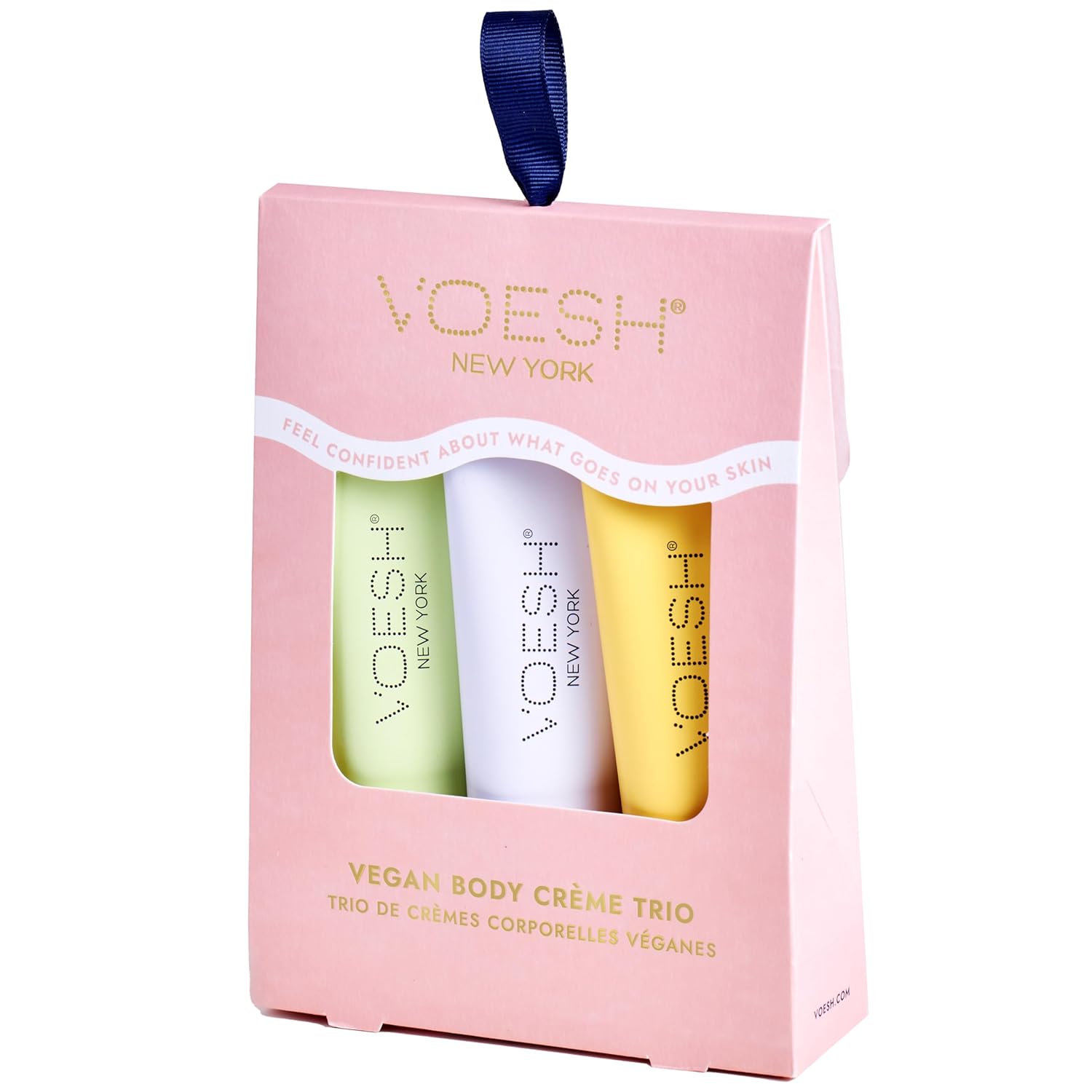 Voesh Vegan Body Creme Trio - Moisturizing Skincare Gift Set, Avocado Oil, Organic Virgin Olive Oil & Natural Extracts (Green Tea, Lavender, Tangerine)