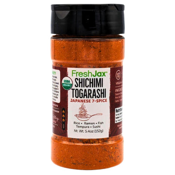 FreshJax Organic Shichimi Togarashi Seasoning Mix (5.4 oz Bottle) Non GMO, Gluten Free, Keto, Paleo, No Preservatives Togarashi Spice | Japanese 7 Spice Seasoning | Handcrafted in Jacksonville