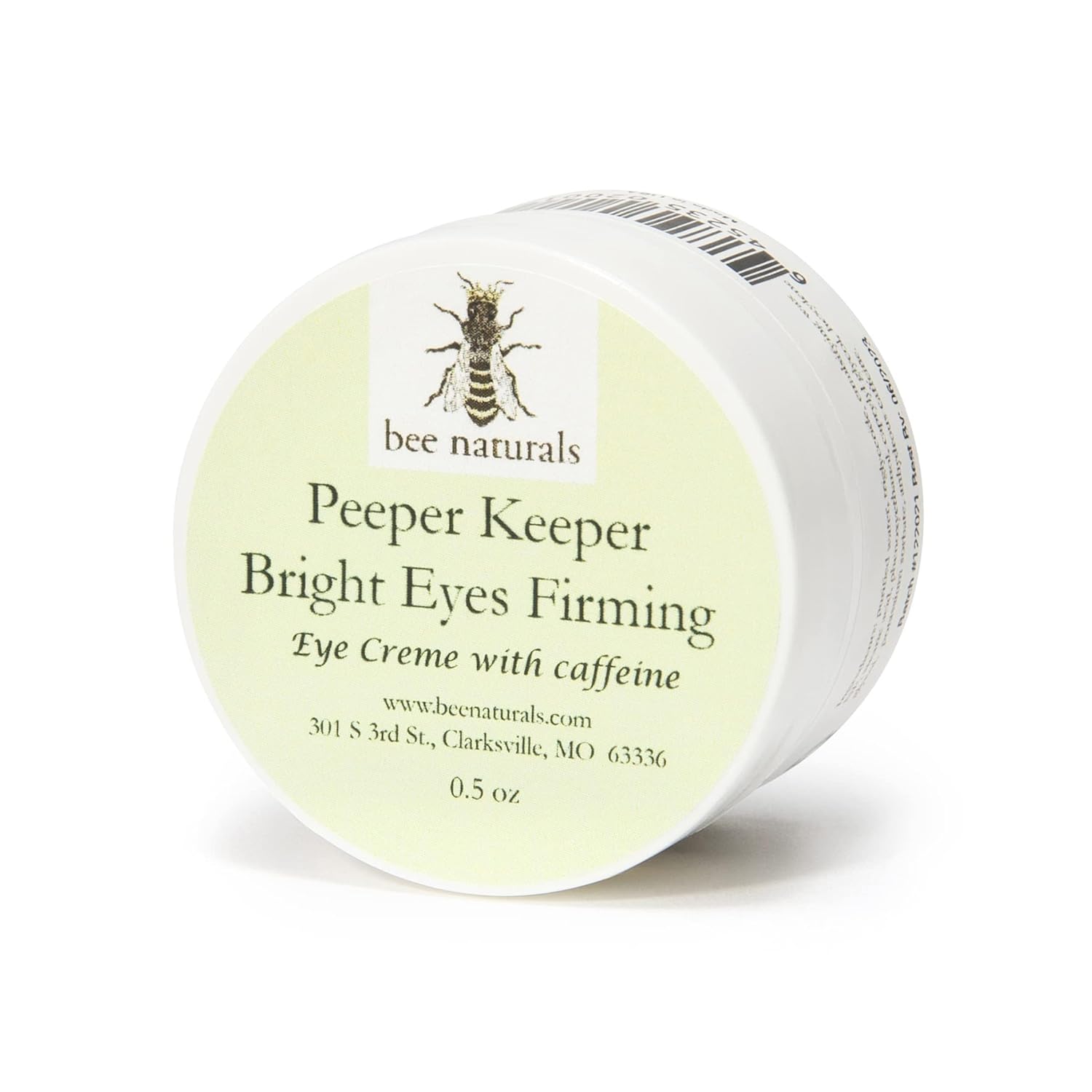 Bee Naturals Peeper Keeper Bright Eyes Firming Crème - Caffeine Enriched for Puffy Eye Reduction - Gentle Daily Use After Cleansing - Caution for Caffeine Sensitivity