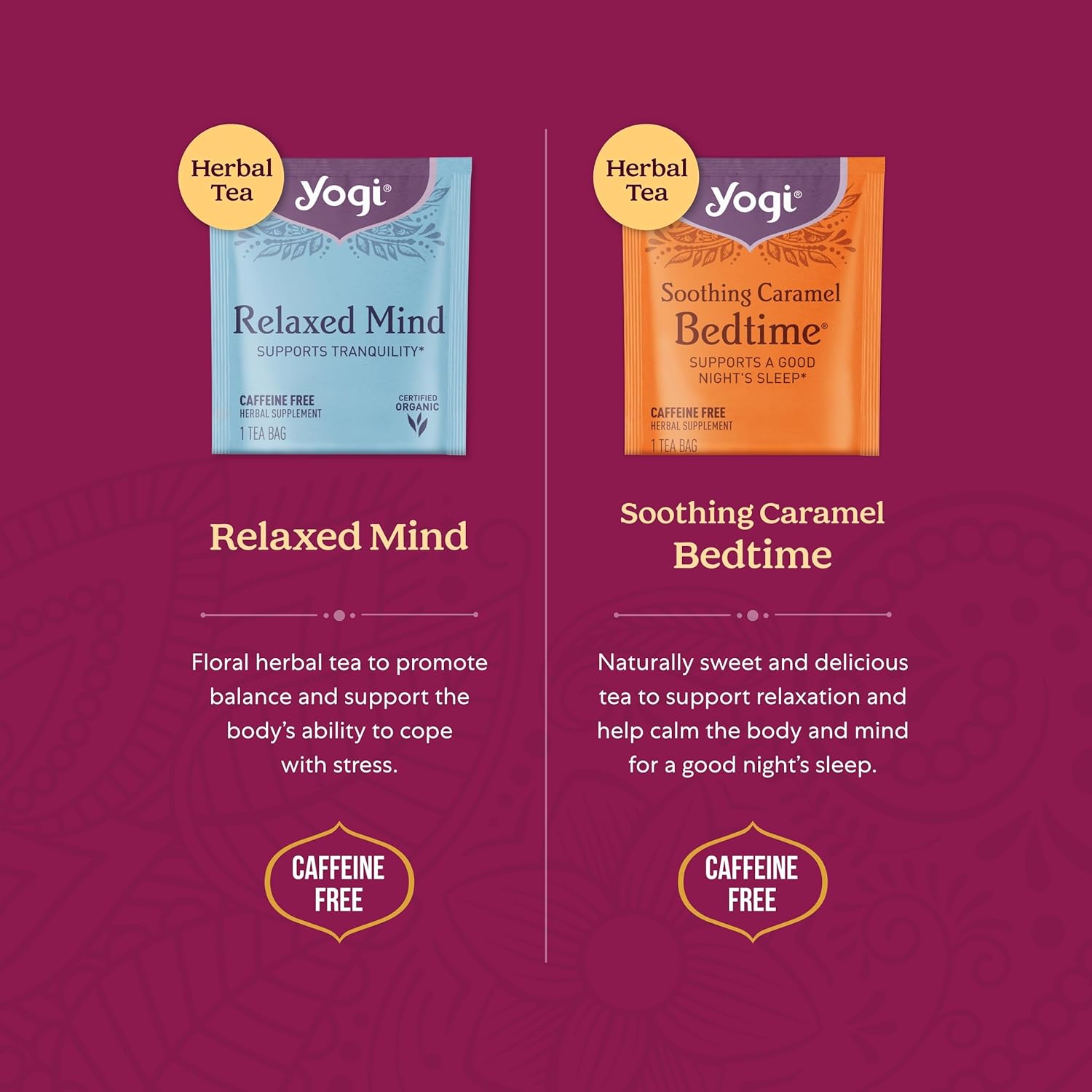 Yogi Tea Stress & Sleep Sampler Box - 8 Favorite Herbal Teas (32 Tea Bags) - Assorted Delicious Wellness Teas - Caffeine Free - Tea Gift Set & Variety Pack Sampler