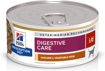 Hill'S Prescription Diet I/D Digestive Care Chicken & Vegetable Stew Canned Dog Food, Veterinary Diet, 5.5 Oz., 24-Pack Wet Food, White