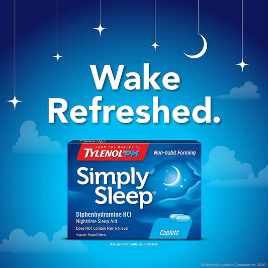 Tylenol Simply Sleep Nighttime Sleep Aid (25 Mg), 100-Count Caplets (Pack Of 2)