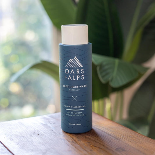 Oars + Alps Mens Moisturizing Body and Face Wash, Skin Care Infused with Vitamin E and Antioxidants, Sulfate Free, Aspen Air, 3 Pack