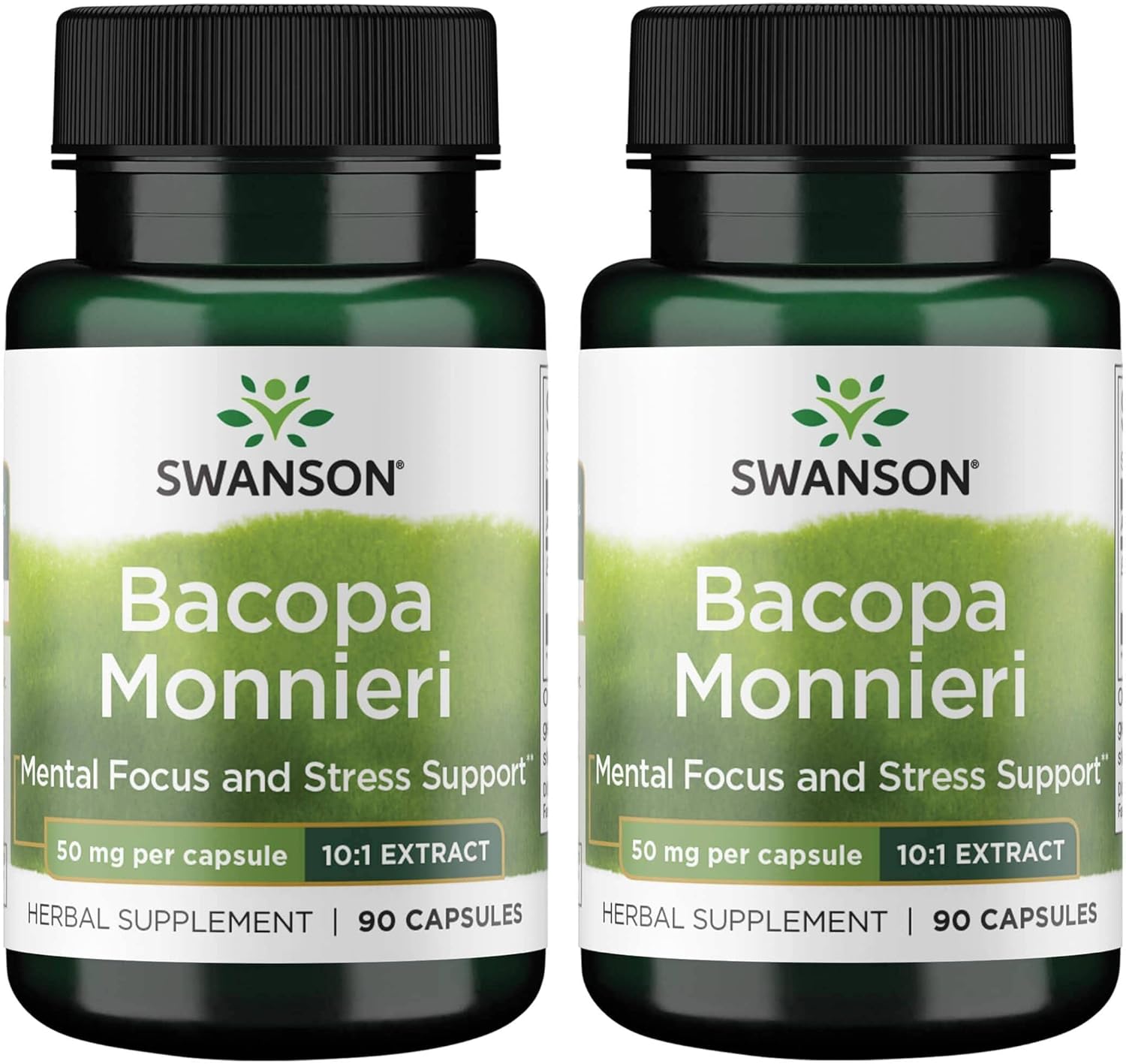 Swanson Bacopa Monniera 10:1 Extract 50 Milligrams 90 Capsules (2 Pack)