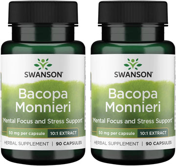 Swanson Bacopa Monniera 10:1 Extract 50 Milligrams 90 Capsules (2 Pack)