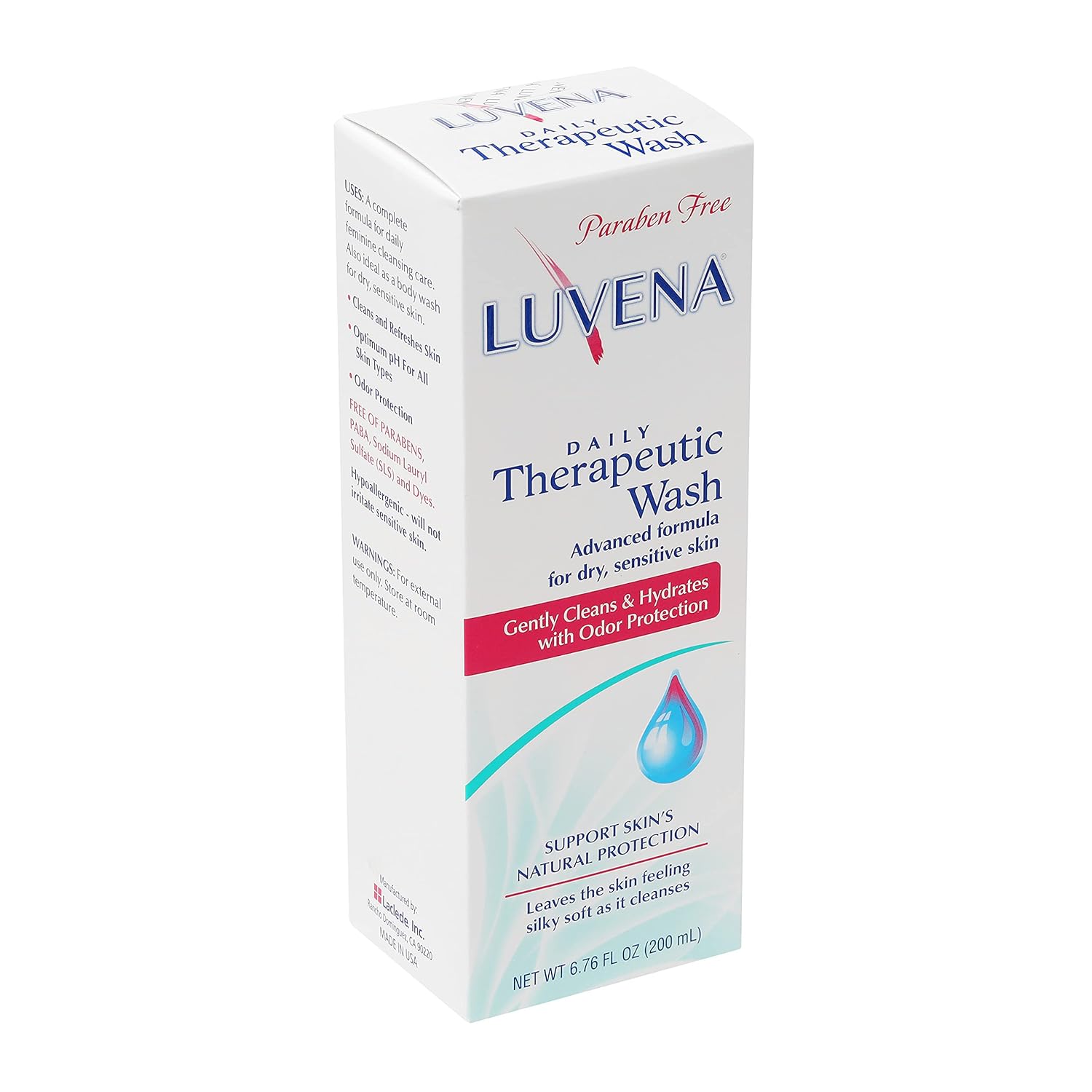 Luvena Personal Wash - Intimate Wash for Women - Gentle Feminine Wash to Help Moisturize and Resist Odor - pH Balanced, Vitamin E, Paraben Free - Gynecologist Tested - Sweet Pea Scented - (6.76 oz)