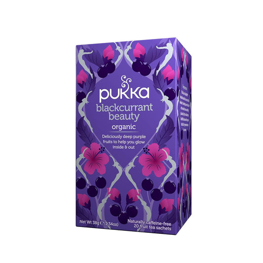 Pukka Organic Tea Bags, Blackcurrant Beauty Herbal Tea With Rosehip, Perfect For Inner Glow, 20 Count (Pack Of 3) 60 Tea Bags