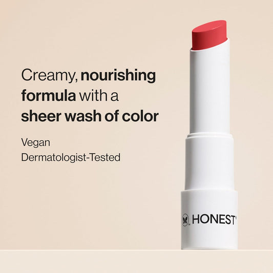 Honest Beauty Moisturizing Vegan Tinted Lip Balm | Antioxidant-Rich Acai Extracts + Avocado Oil | Paraben Free + Cruelty Free | Dragon Fruit