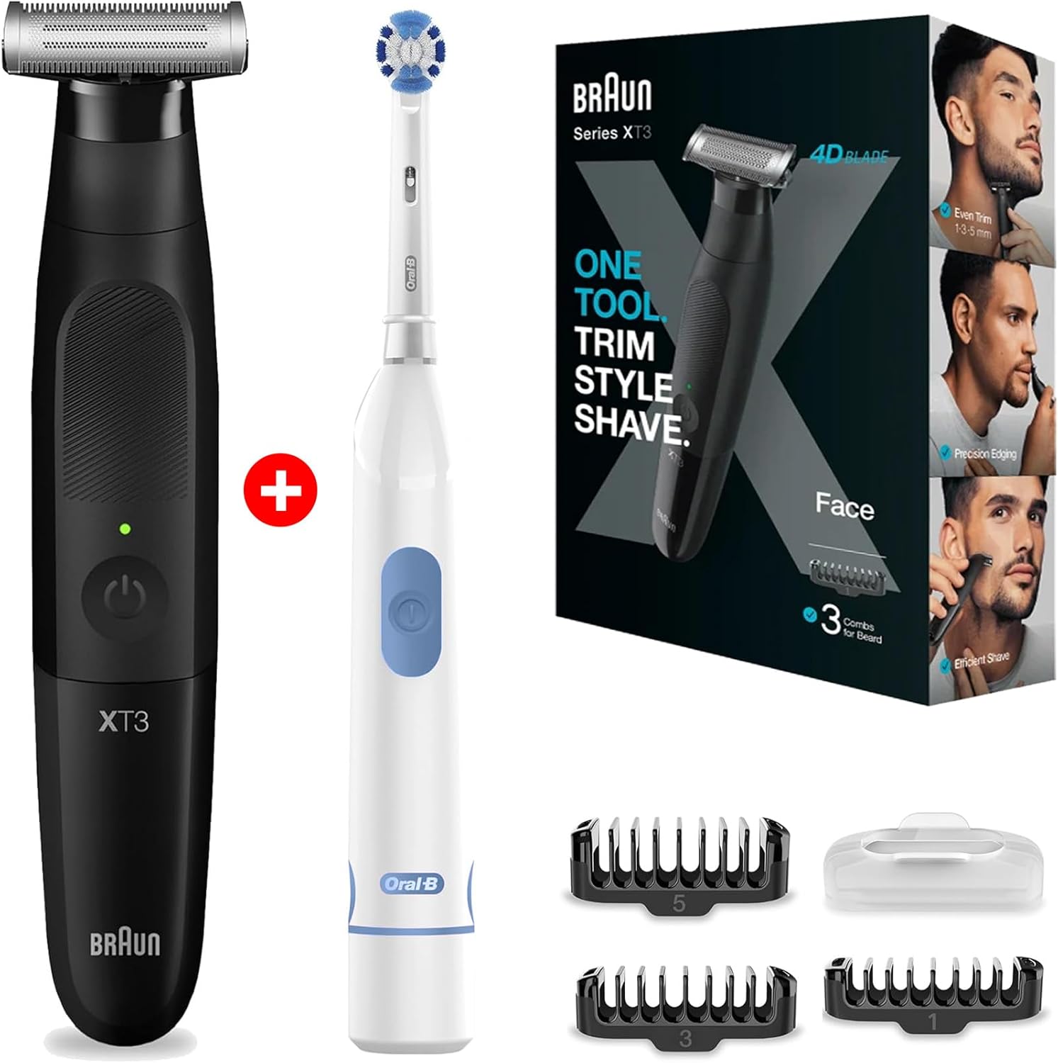 Braun Series Xt3 - Beard Trimmer, Shaver, Electric Razor For Men, Manscaping Kit, Durable Blade, Xt3000