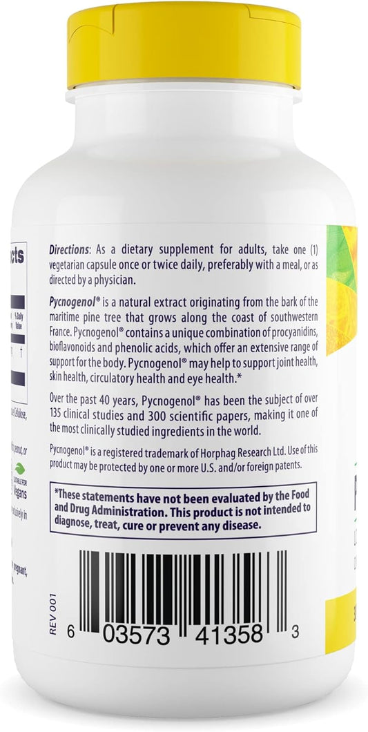 Healthy Origins Pycnogenol 30 mg - Premium Pine Bark Extract - French Maritime Pine Bark Extract for Heart Health, Skin Care & More - Gluten-Free & Non-GMO Supplement - 180 Veggie Caps