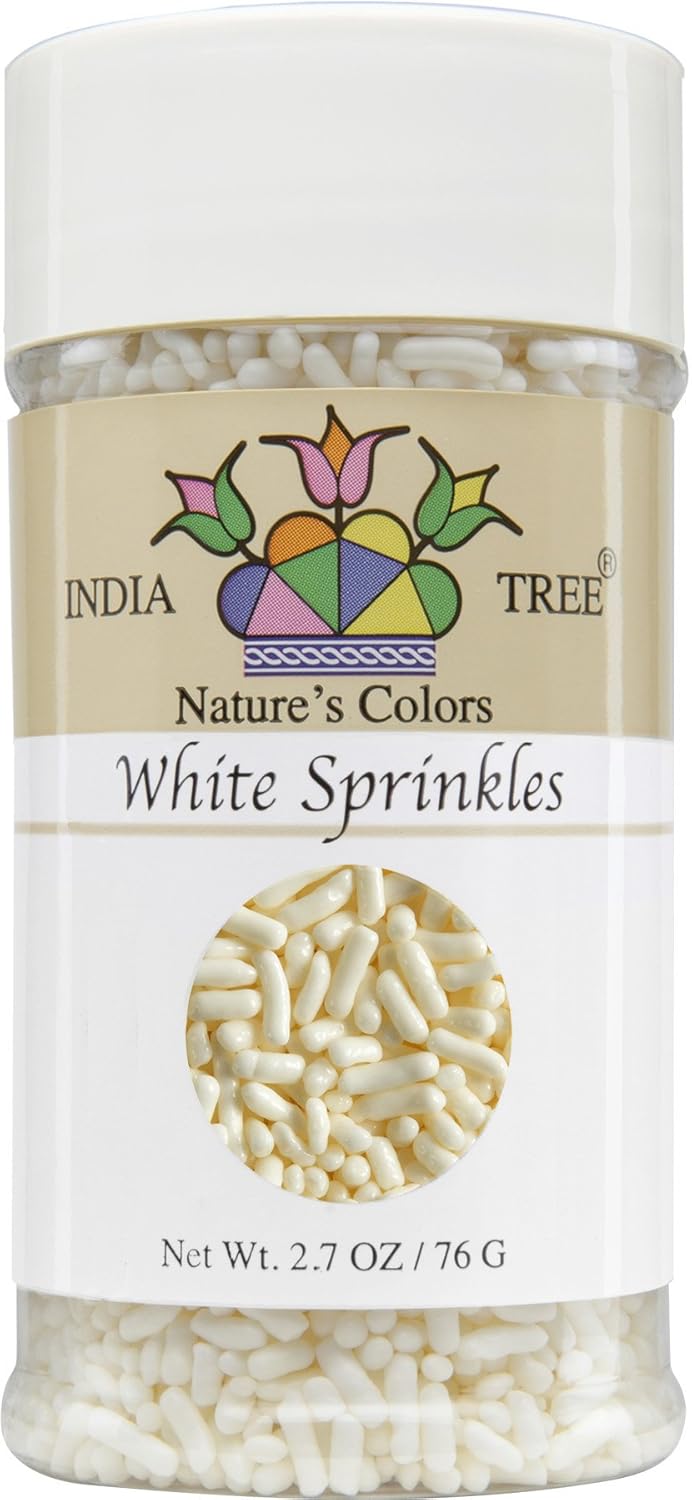 India Tree Nature'S Colors White Sprinkles, 2.7 Ounce