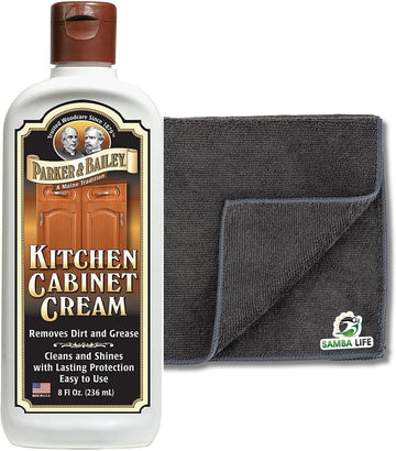 Parker & Bailey Kitchen Cabinet Wood Cleaner And Polish 8 Fl. oz Bundle Microfiber Towels 12 x 12 in