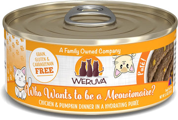 Weruva Classic Cat Paté, Who Wants To Be A Meowionaire With Chicken & Pumpkin, 5.5Oz Can (Pack Of 8)