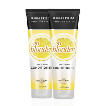 John Frieda Sheer Blonde Go Blonder Conditioner, Gradual Lightening Conditioner, 8.3 Oz (Pack Of 2), With Citrus And Chamomile, Featuring Our Blondmend Technology