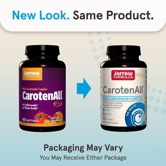 Jarrow Formulas® Carotenall, Dietary Supplement, Antioxidant Support For Vision And Cardiovascular Health, 60 Softgels, Up To A 60 Day Supply