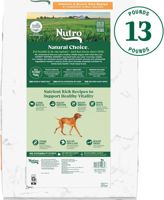 Nutro Natural Choice Senior Dry Dog Food, Chicken And Brown Rice Recipe, 13 Lbs