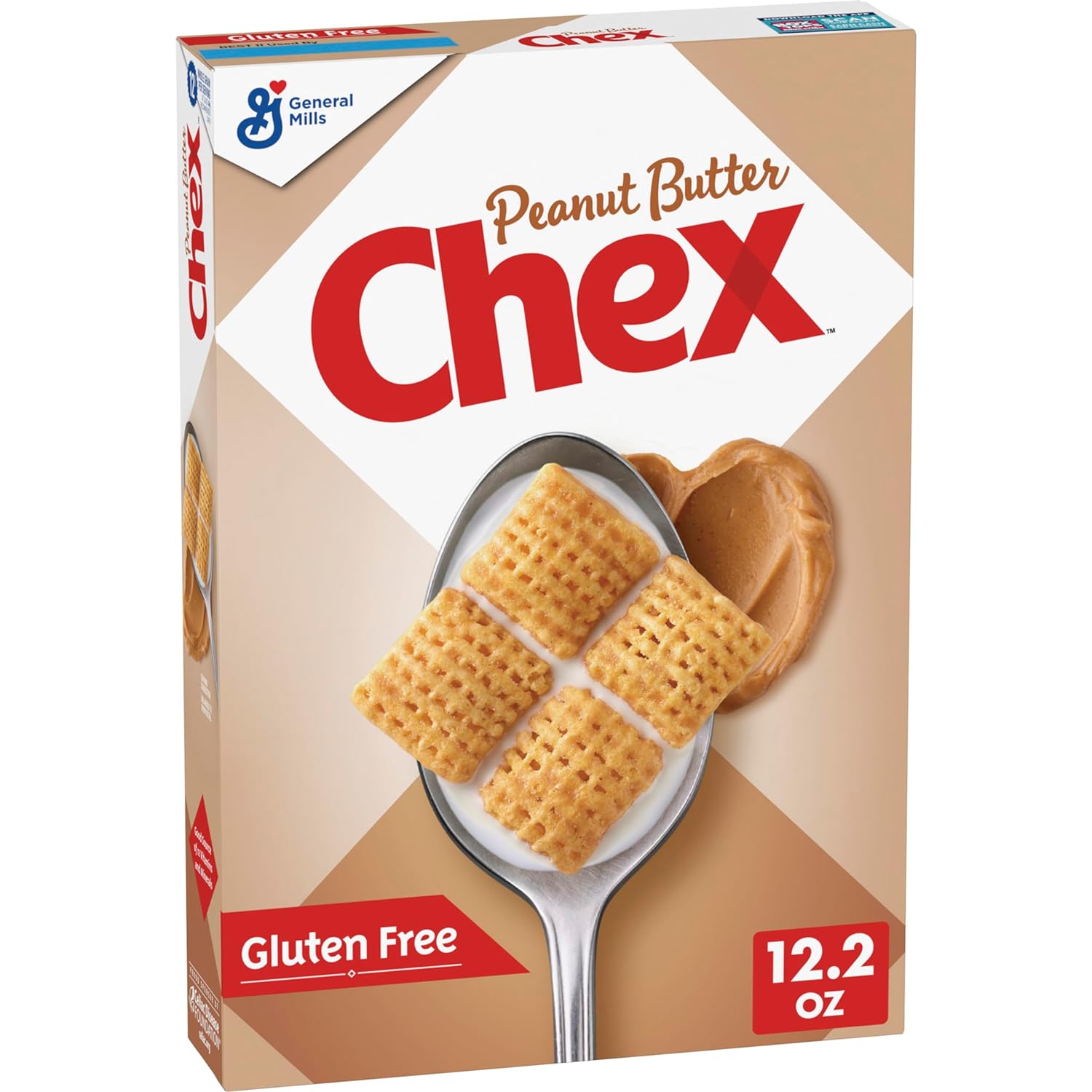 Peanut Butter Chex Cereal, Gluten Free Breakfast Cereal, Made with Whole Grain, 12.2 oz